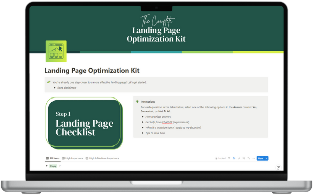 Landing Page Optimization Kit Template Preview